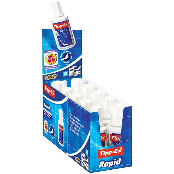 Tipp-Ex Corrector Líquido Rapid Bote 20ml (Pack de 10)